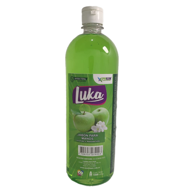 JABON DE MANOS ANTIBACTERIAL LUKA MANZANA VERDE X 1000 ML
