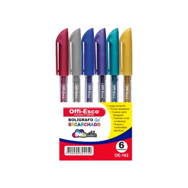 Boligrafo del escarchado 1.0 mm x 6 und