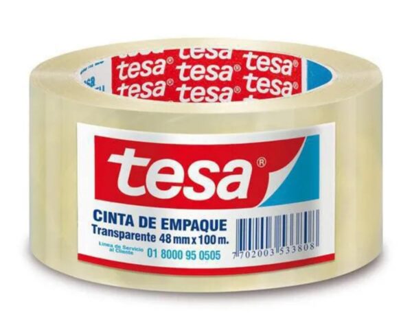 Cinta empaque transparente 48 x 100 tesa