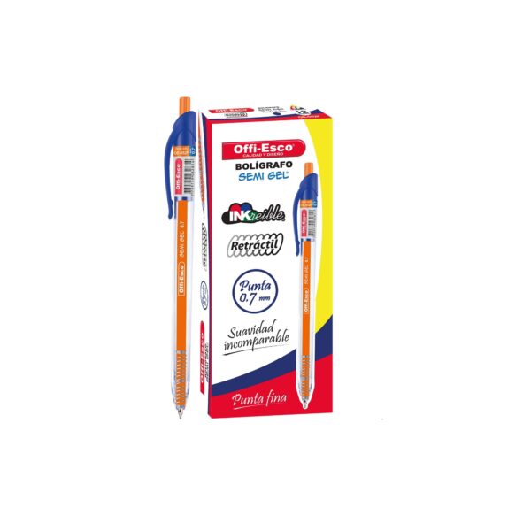 Bolígrafo semi gel 0.7 mm