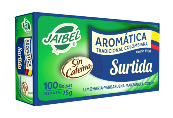 AROMÁTICA TRADICIONAL COLOMBIANA SURTIDO 100 BOLSAS JAIBEL